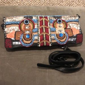 Amazing Bohemian Foldover Beaded Clutch,NWT